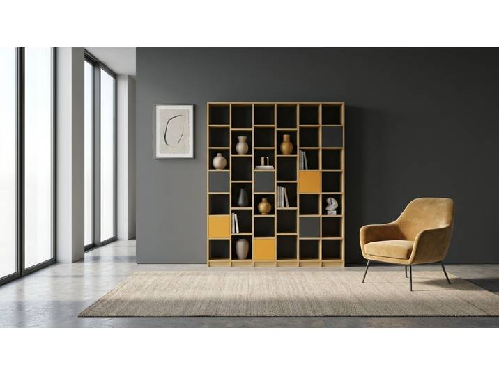 Modernes Bücherregal - Regal wie vom Tischler Eiche Natur geölt