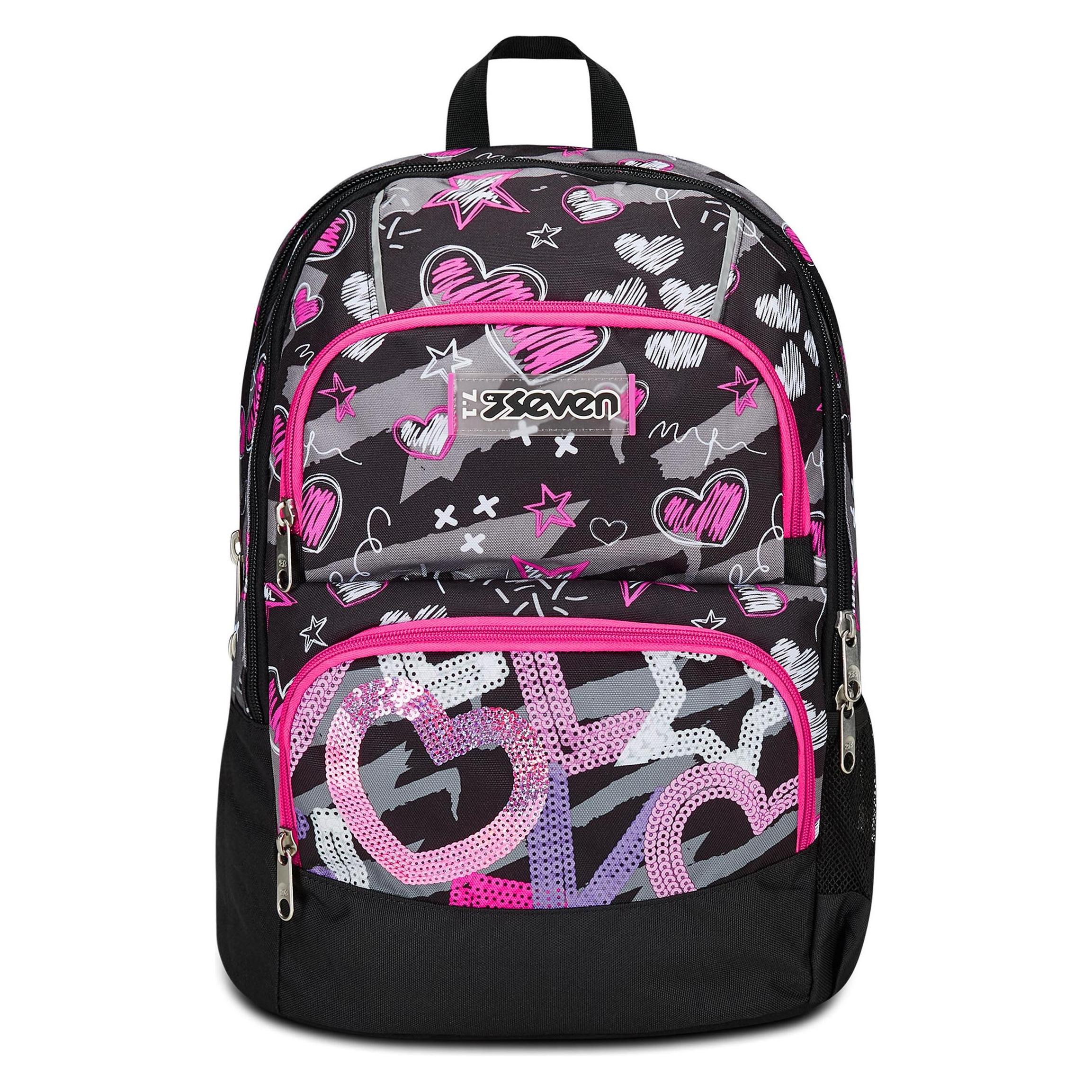 Seven Adavanced Pockets Schwarz Fuchsia Schulrucksack (33 l) (200102435-899)