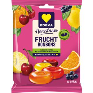 Edeka Fruchtbonbons Herzstücke Bunte Früchte, mit Fruchtsaft-Konzentrat, 33 Stück, 200 g