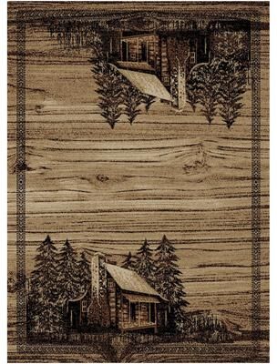 Mayberry Rug American Destination Rocky Bottom Brown Rustic Lodge Area Rug