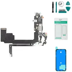 iPhone 15 Pro Max Ladebuchse / Mikrofon Schwarz - Set