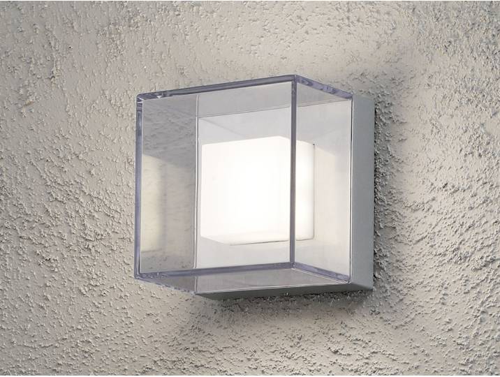 Konstsmide Sanremo Small grau lackiertes Aluminium, klares Polyat Glas (bruchsicher) 7924-310