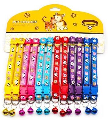 Uplift Essentials Delicate Adjustable Casual Nylon Cat & Dog Collars With Bell Pack Of 12 style 21