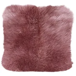 Heitmann Felle Lammfell-Kissen mit Reißverschluss, Fellmaß ca. 45x45 cm, Mauve