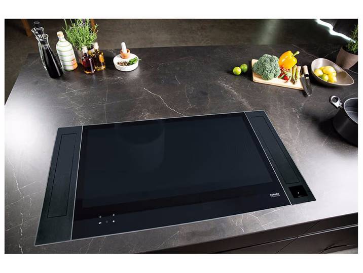 Wesco ML Basso Flex 501 schwarz Plasma, Muldenlüfter, Tiefe 501 mm Kochfeld mit integriertem Dunstabzug