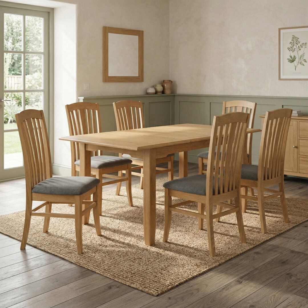 Rosalind Wheeler Censu Oak 120cm Dining Table Oak Wood 18cm H x 90cm W x 160cm D