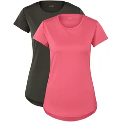 Tchibo - 2 Funktionsshirts - Damen - Gr. XXL - olivgrün