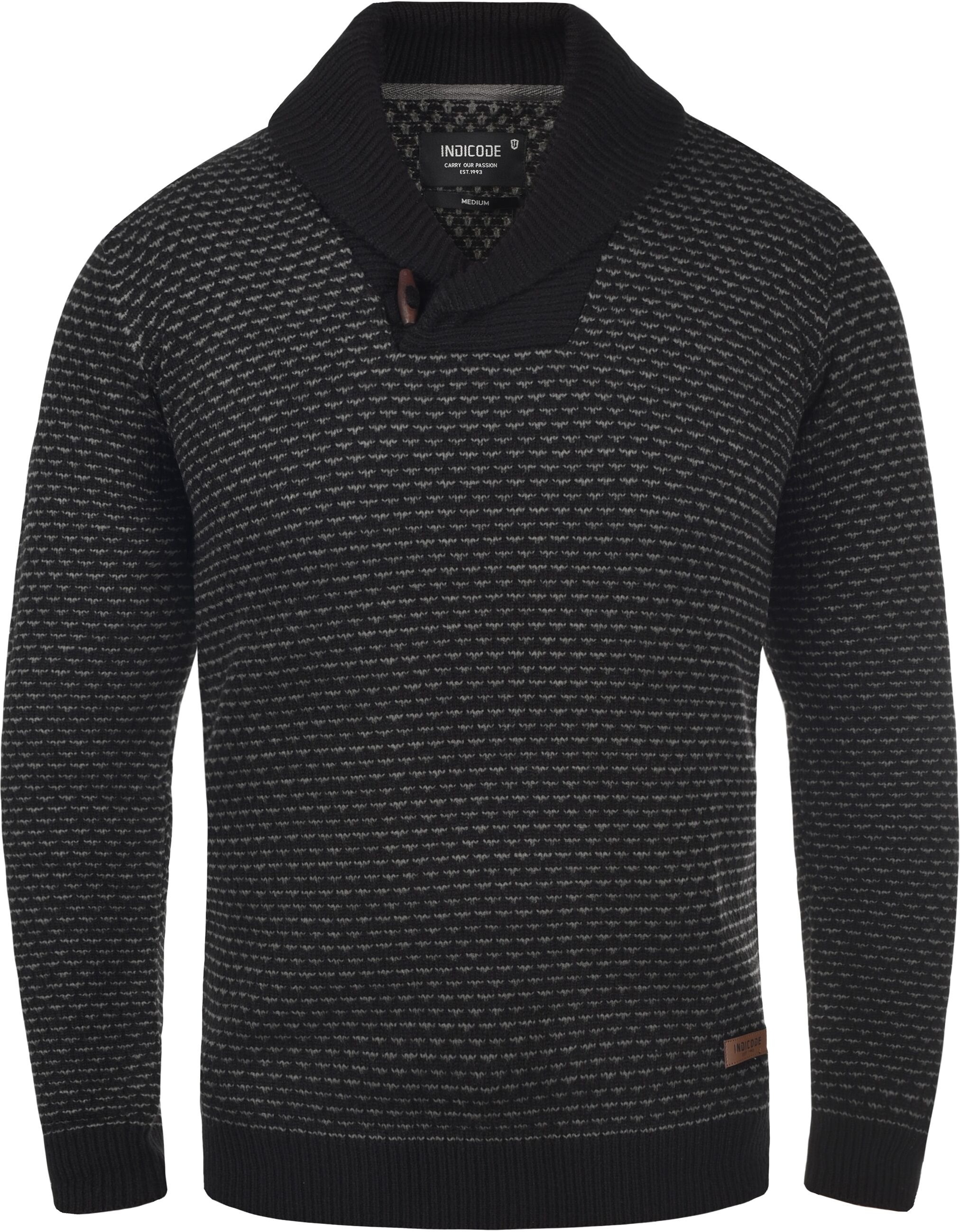 Strickfleece-Pullover INDICODE "Strickpullover IDCopent", Herren, Gr. XL, schwarz, Obermaterial: 100% Polyacryl PAN., Pullover