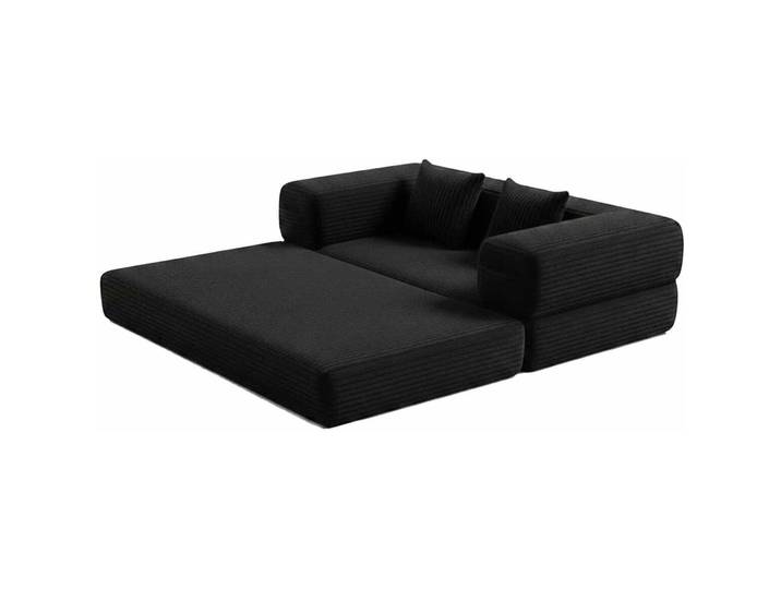 Bettsofa Kid Schwarz Leinenstoff B 140 T 70 cm - Bettsofa