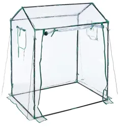 Relaxdays Foliengewächshaus PVC Dunkelgrün,Schwarz,Transparent