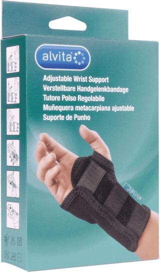 Alvita Tutore Polso Regolabile Colore Nero Taglia 2 16-18 cm 1 Pezzo