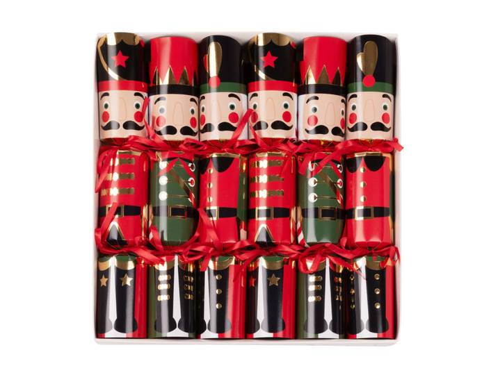 6er Set Weihnachtsdeko Nussknacker aus Pappelholz