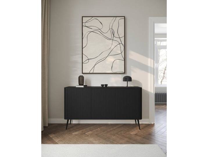 Buffet 3 portes - OVARLO - 163 cm - noir