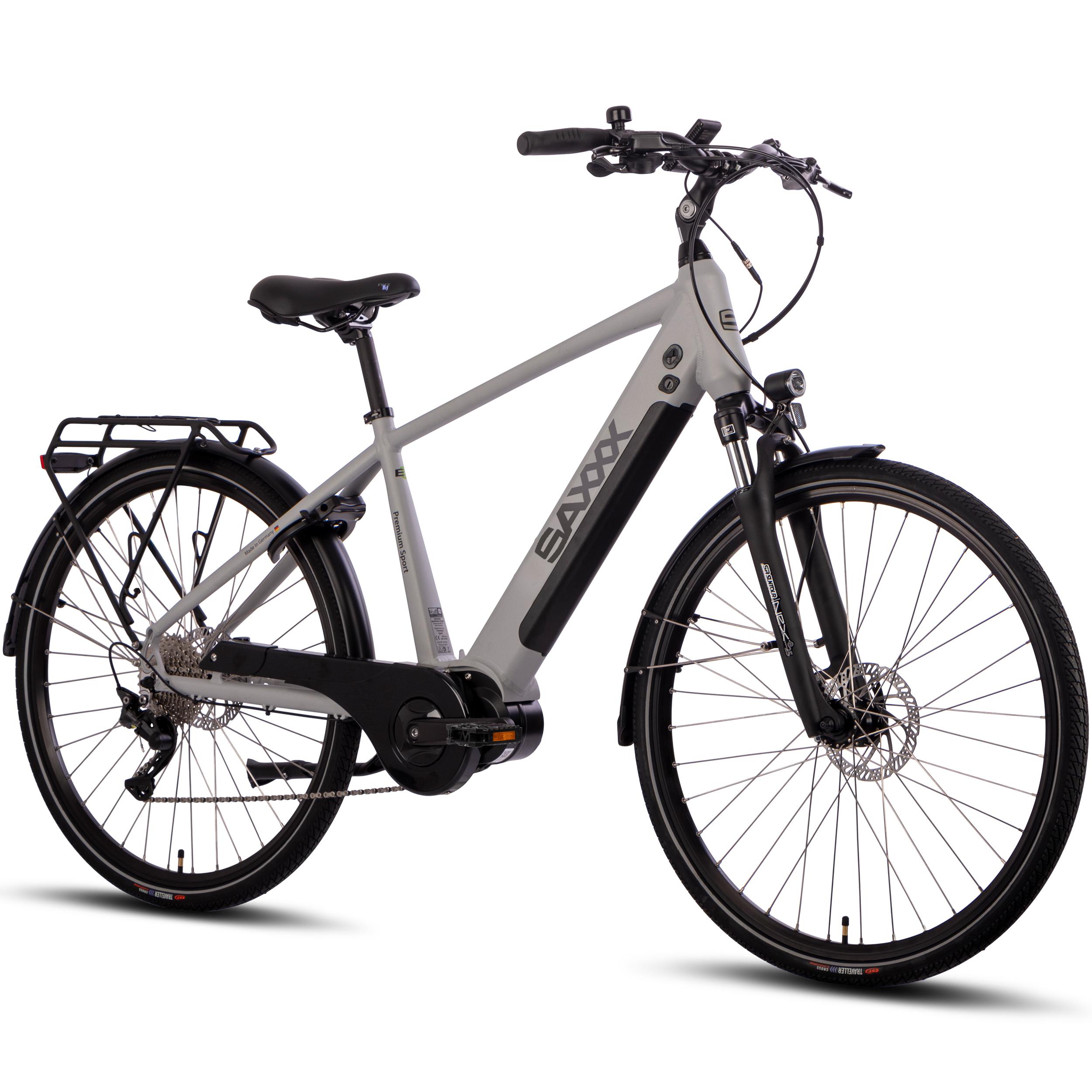 SAXXX 28 Zoll E-Bike, 250W Mittelmotor, 90Nm Drehmoment, 36V 522Wh Lithium Akku, Shimano Deore 10-Gang Schaltung, SR SUNTOUR Federgabel