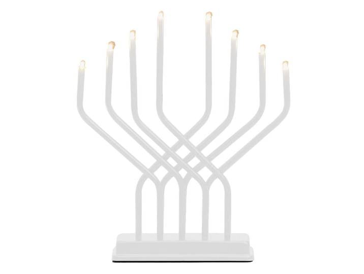 Adventsleuchter LED 8 Lichter 32/27 cm, Weiß, Metall, 27x32x6.5 cm, Dekoration, Weihnachtsdekoration