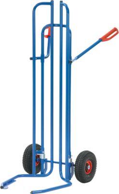 Reifenkarre, Stahlrohr, für 8 Reifen, Ø 450-750 mm, bis 200 kg, Luft-Bereifung, brillantblau (RAL 5007)