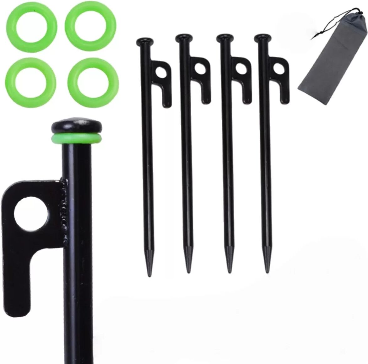 INF Strand Camping Winddicht Fixiertes Zeltpflock Set - Robuste Metall Bodenanker