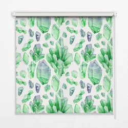 INNENROLLO - Fensterrollo - Rollo - 60x40 cm - Grüne Kristalle