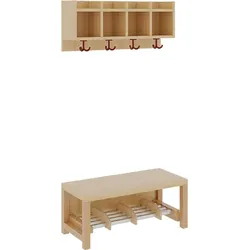 Komplettgarderobe mit einfacher Ablagereihe
