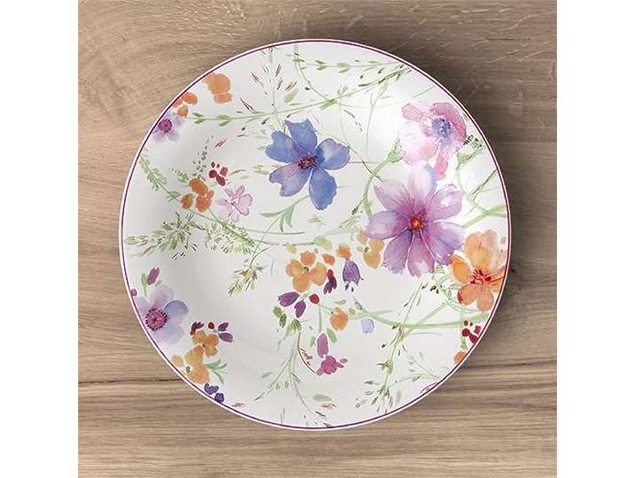 Villeroy & Boch - Mariefleur Basic Frühstücksteller, 6 Stück, 21 cm, Premium Porzellan, Weiß/Bunt, 10-4100-2640-6