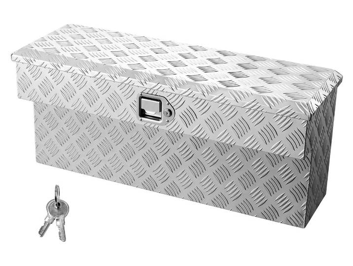 Caisse à outils VEVOR pour surface de chargement\, caisse de rangement en aluminium avec motif profilé\, organisateur de rangement avec serrure & clé\, idéal pour camion\, pick-up\, camping-car\, remorque\, 864x305x390 mm