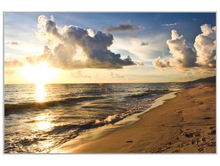 Bild mit Rahmen Abendstimmung am Meer image LAND