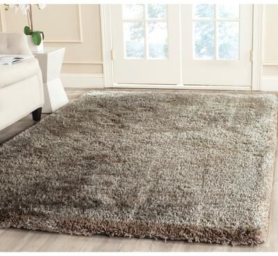 SAFAVIEH Handmade South Beach Deborah Shag Solid Polyester Rug
