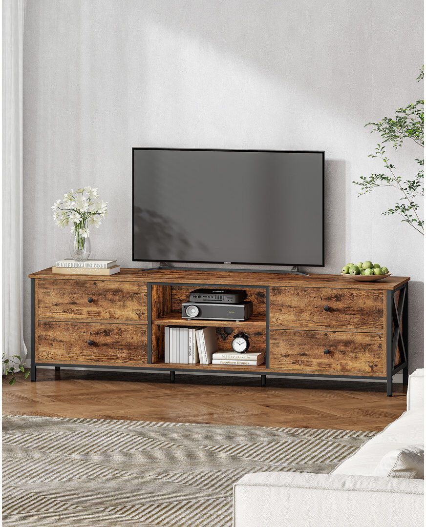 Trent Austin Design TV Stand Cabinet up to 55/65 Inch, TV Unit with 4 Drawers and 2 Open Shelves, TV Console Table for Living Room, Bedroom, Entertainment Room, Industria Rustic Brown 51.5cm H x 178cm L x 40cm W