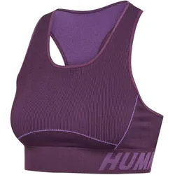 hummel hmlTE CHRISTEL Seamless Sport-Top Damen 3561 - plum perfect/bellflower melan XS