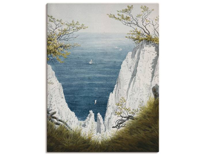 Wandbild ARTLAND Kreidefelsen auf Rügen, um 1826 , blau (farbe bild(er): blau), B:45cm H:60cm, Bilder, Wandbild, als Leinwandbild, Poster in verschied. Grössen