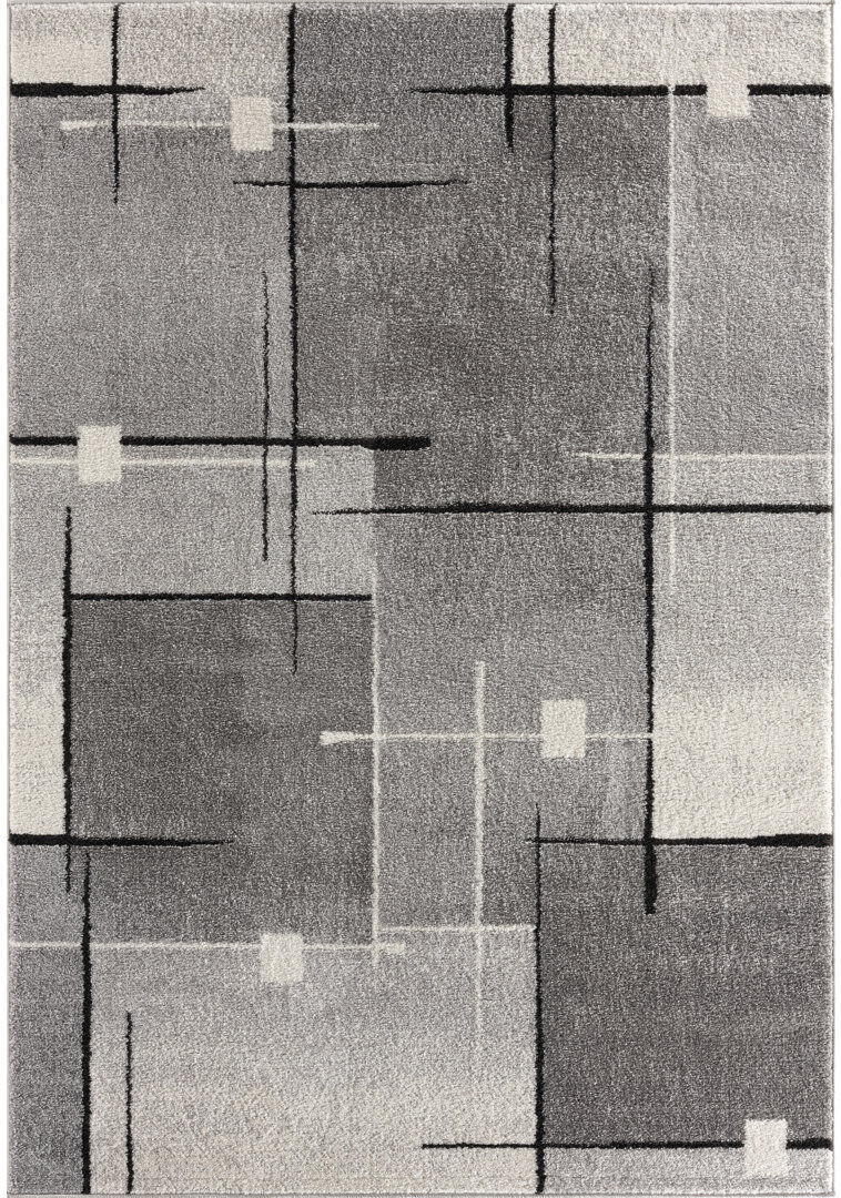 Metro Chaaya Rectangle Area Rug Grey Rectangular 160 x 220cm