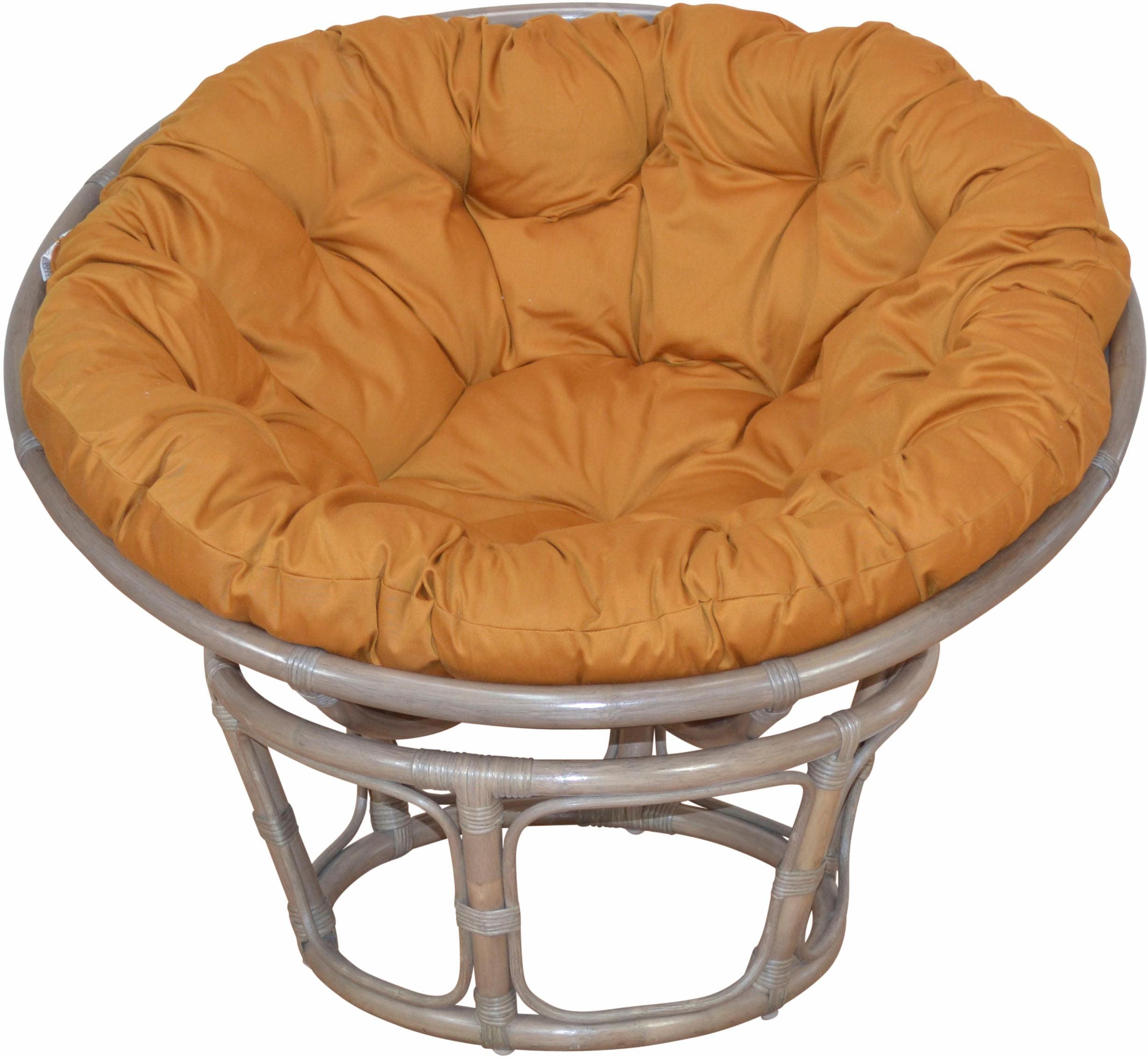 Rattanstuhl HOME AFFAIRE "Buse", bunt (naturgrau, ocker), Ø80cm, Stühle, Rattanstuhl, aus handgeflochtenem Rattan naturgrau, ocker Ø80cm