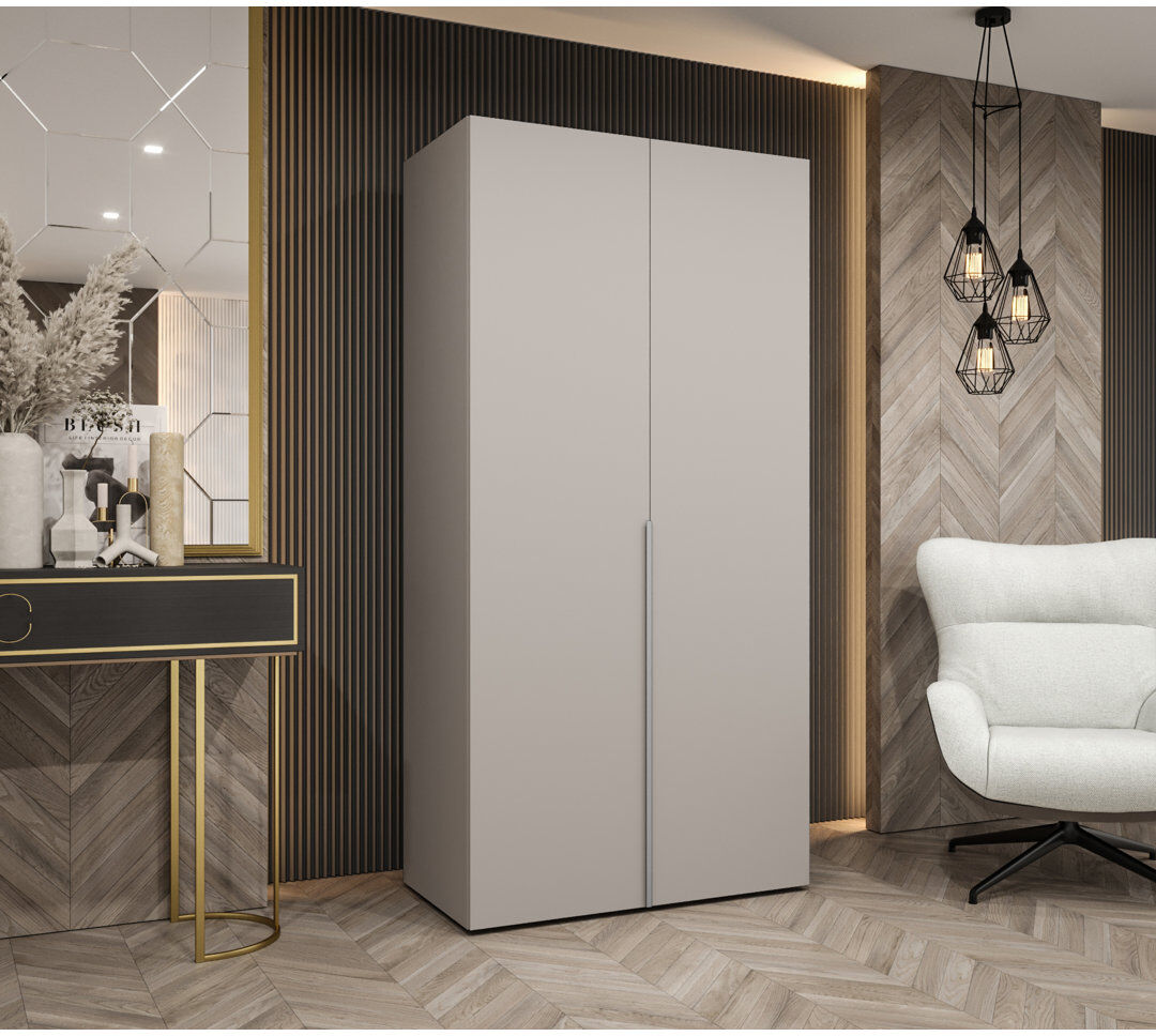 17 Stories Manufactured Wood Wardrobe Cashmere/Cashmere 202cm H X 100cm W X 52cm D