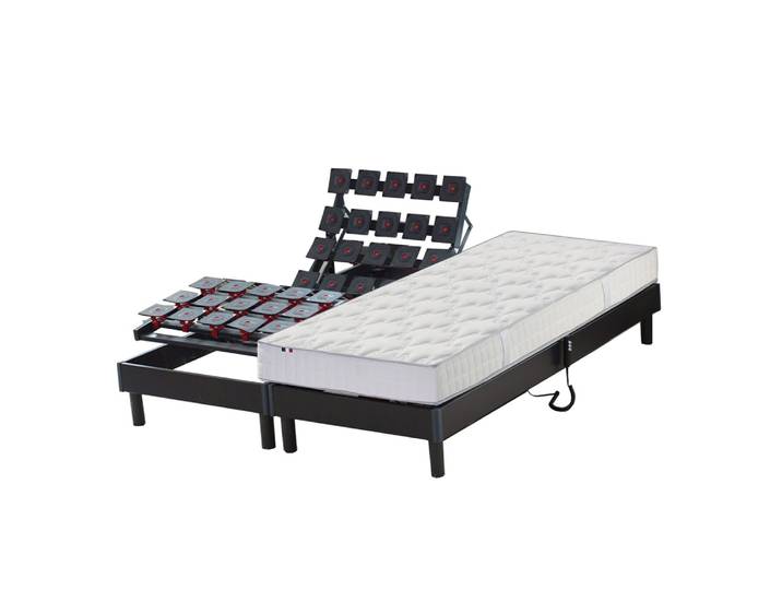 Lit Electrique + Matelas ressort 5 zones 2x80x200