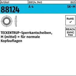 Sperrkantscheibe R 88124 M8x18,2x1,4 A 4 1000 Stück TECKENTRUP