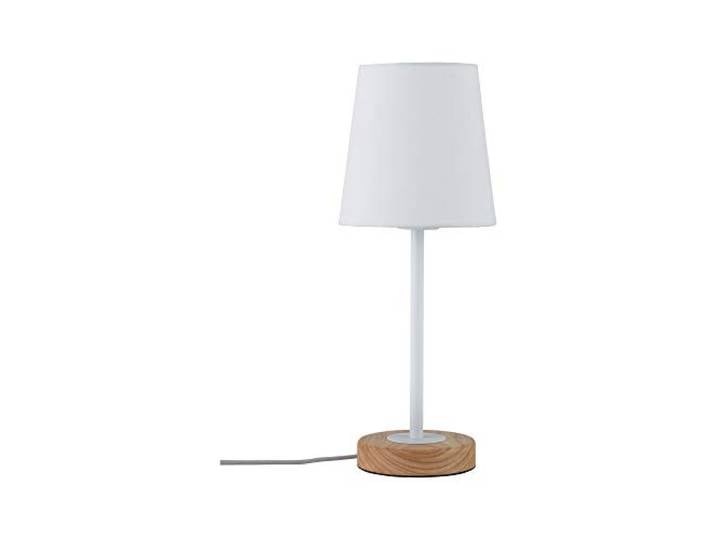 Paulmann 79636 Neordic Stellan Lampe de table\, max. 1x20 W E27\, blanc/bois\, 230V\, tissu/Métal/bois