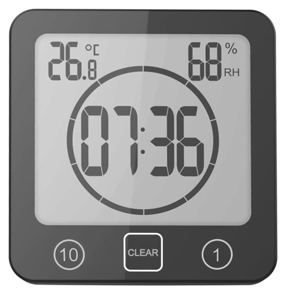 Dripio Waterdichte badklok met timer, thermometer en hygrometer