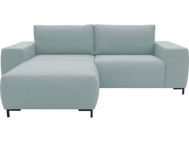Ecksofa Looks VI L-Form , blau (eisblau), B:242cm H:87cm T:160cm, 100% Polyester, LOOKS BY WOLFGANG JOOP, Sofas, Ecksofa, gerade Linien, in 2 Bezugsqualitäten