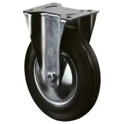 BS ROLLEN Bockrolle 160mm LG. R Stahlblech verzinkt Gummirad