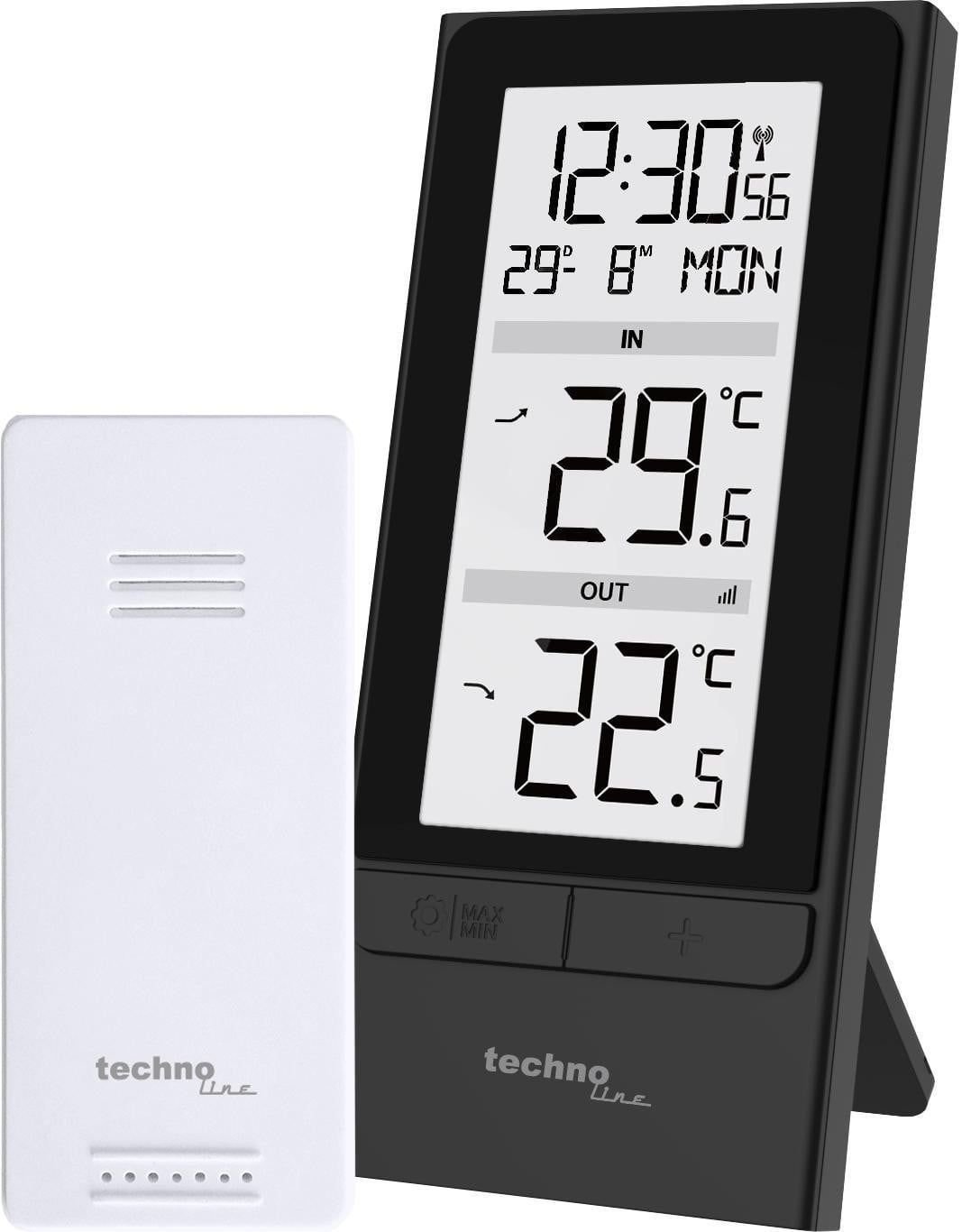 Technoline WS 9787 Binnenthermometer en Buitenthermometer, Zwart