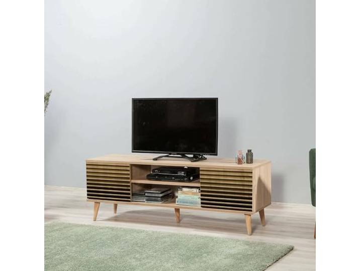 Dmora TV-Möbel Amalthea 140x40x50 cm Braun, EIN Regal