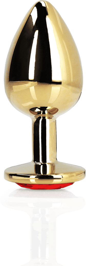 Ouch Plug Coeur - Medium - Gold/Ruby Red