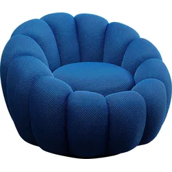 KARE DESIGN Sessel Peppo Bloom Stoff Blau