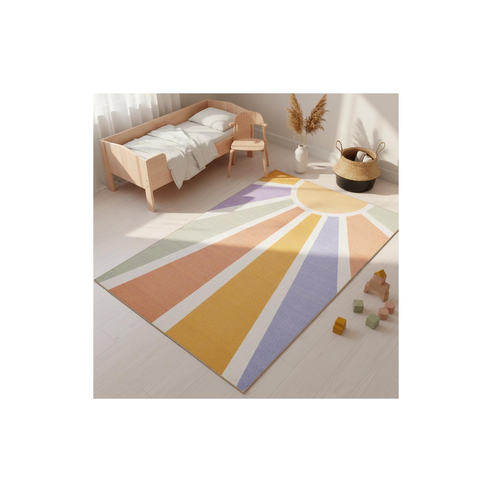Kinderteppich TRAUN, mit Sonnenstrahlen-Motiv, Bunt, 80 x 120 cm