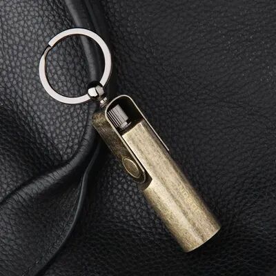 Inspire Daily Merch Waterproof Survival Match Lighter Keychain Portable Outdoor Fire Starter Tool bronze