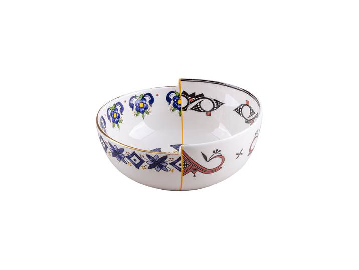 Design Schale „Hybrid Tiwanaku“ aus Porzellan Multicolor Seletti