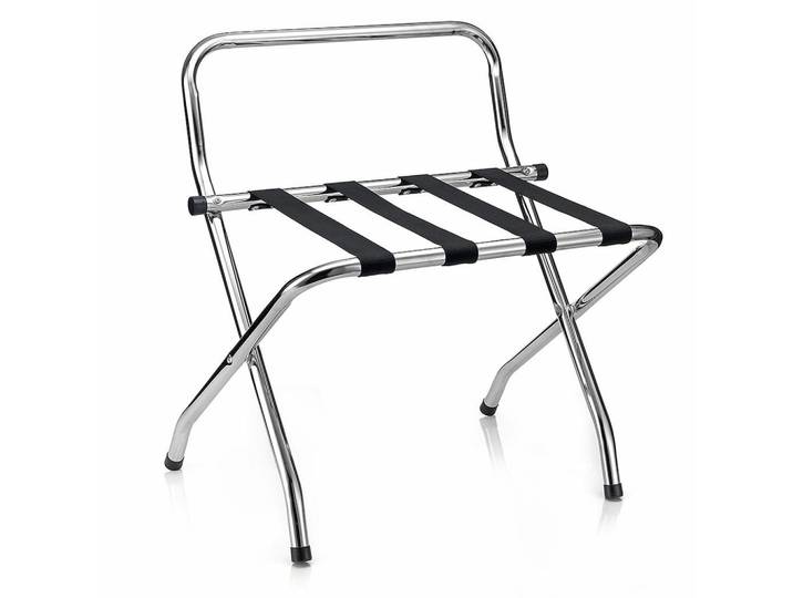 CARO-Möbel Kofferständer Suite chrom, Chromfarben, Metall, Mode, 62x70x49 cm, Schlafzimmer, Herrendiener