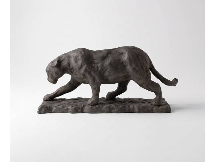 DELIFE Figur Panthera B9 x T33 x H14 cm Aluminium Basalt Gegossen, Wohnaccessoires