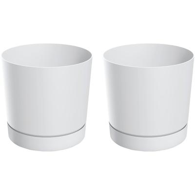 Blumentopf PROSPERPLAST "TUBO P", weiß, H:28,3cm Ø:29,2cm, Kunststoff, Pflanzgefäße