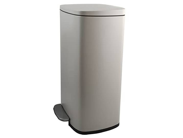 Spirella Mülleimer, Abfalleimer, Treteimer für die Küche, 50 Liter, Softclose, Inneneimer aus Kunststoff, mit Fußpedal Taupe